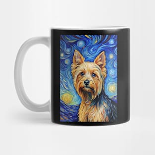 Yorkshire Terrier Dog Breed Painting in a Van Gogh Starry Night Art Style Mug